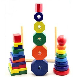 Thả hình khối ba trụ Montessori (Size nhỏ) Vivitoys